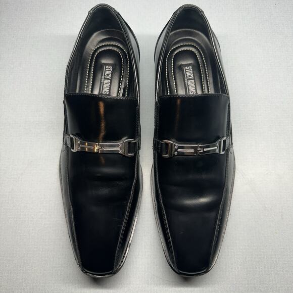 Stacy Adams Men's Loafer Adrian Size 11M Slip-On Bike Toe Bit Leather Suave - Picture 4 of 16